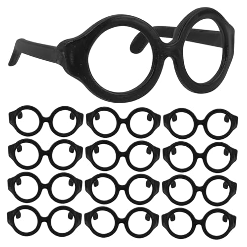 Supvox 50 Stück Miniatur Runde Puppenbrillen aus Kunststoff Modische Puppenaccessoires für Ankleiden Leichte Praktische Mini Brillen für Puppen Schwarz Vielseitig Einsetzbar von Supvox