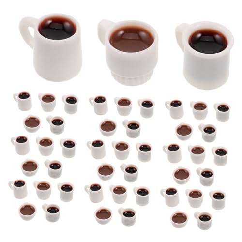 Supvox 50 Stück Puppenhaus Dekoration Miniatur Kaffeebecher Ornaments Für DIY Schlüsselanhänger Ohrringe Party Deko Indoor Outdoor von Supvox