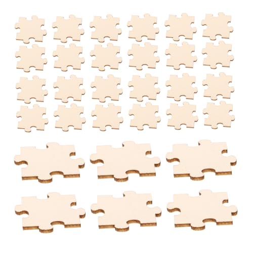 Supvox 50 Stück Puzzlequadrate aus Holz unvollendet Handwerk Leerzeichen Rätsel für -Rätsel Rätsel für Kleinkinder Kinderpuzzle Kleinkind-Puzzle DIY -Rätsel hölzern Beige von Supvox