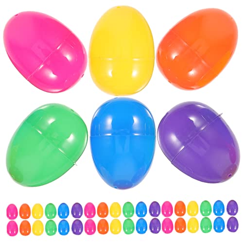 Supvox 50 Stück Teiliges Befüllbare Ostereier aus Kunststoff Openable Eier Deko für Osterparty Candy Gift Boxes Tisch und Gartendekoration Partygeschenke von Supvox