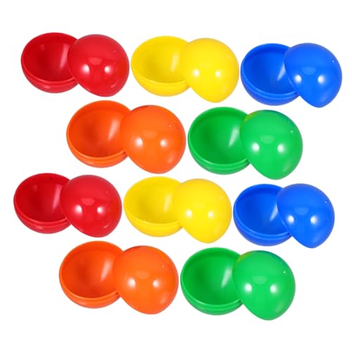 Supvox 50 Stück Teiliges Bunte Lotteriekugeln zum Öffnen Kunststoff hohlkugeln Befüllbar mit Überraschungen für Tombola Partyspiele Gewinnspiele und Dekorationen von Supvox