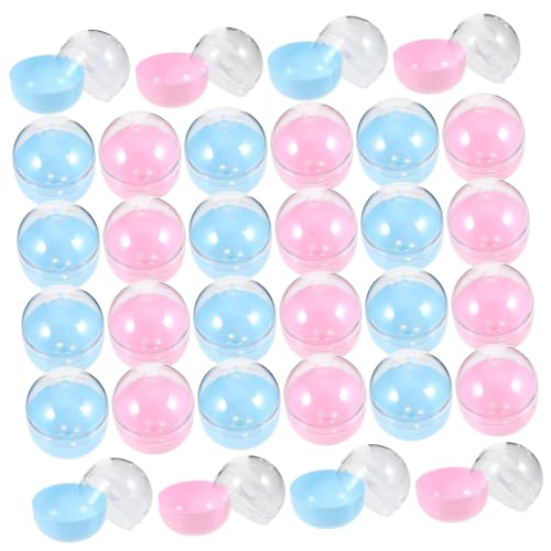 Supvox 50 Stück Teiliges Kunststoffbefüllbare Kugeln Leichte Bruchsichere Glatte Oberfläche Transparente Bunte Kapseln zum Öffnen für Candy Storage Partygeschenke Basteln von Supvox