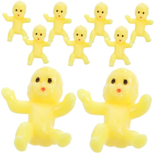 Supvox 50 Stück Teiliges Mini Figuren aus Kunststoff Gelb Niedliche Party und Shower Dekoration Vielseitig für Babygeschenke und Spiel Deko von Supvox