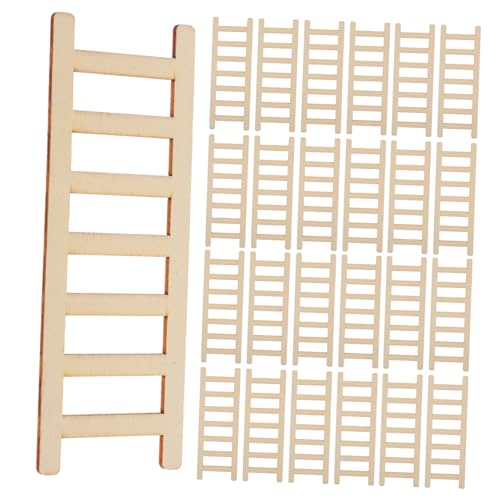 Supvox 50 Stück Teiliges Mini Holz Trittleiter Realistische Miniaturleiter für Puppenhaus Dekor Vielseitige DIY Gartenleiter für Feengarten und Mikro Landschaftsmodelle Kompakte Mini von Supvox