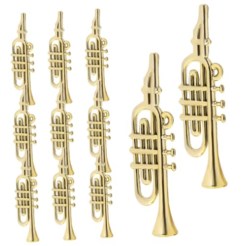 Supvox 50 Stück Teiliges Miniatur Musikinstrumente aus Robustem Kunststoff Detailgetreu Gestaltete Trompete Saxophon Flöte für DIY Bastelprojekte Weihnachtsbaum und Partydekoration von Supvox