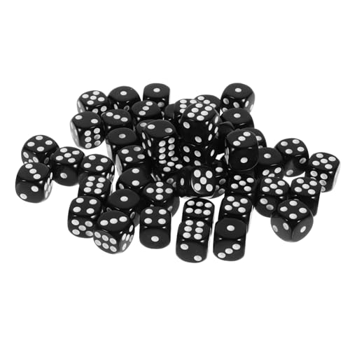 Supvox 50 Stück Würfel -Brettspielzubehör Acryl-Würfel-Requisite Acryl-Spielrequisite Spielwürfel Requisiten Würfel Partywürfel Spieleprop Würfeln Black von Supvox
