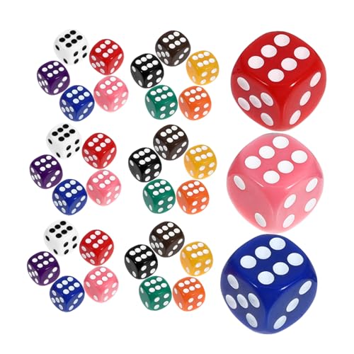 Supvox 50 Stück aus Acryl Spiel Partywürfel Masse -Layouts Unterhaltungswürfel Requisitenwürfel mehrseitige Acryl- -Requisite Acrylwürfel Partygeschenk von Supvox