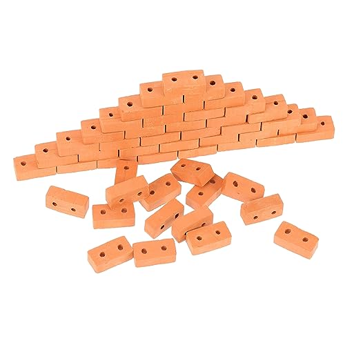 Supvox 50 Stück simulierter Ziegel bastelset basteln für House Decoration kucheltier Bausatz Miniatur DIY-Layout-Ziegeldekore Spielhaus Requisiten aus Ziegelsteinen Ton rot von Supvox
