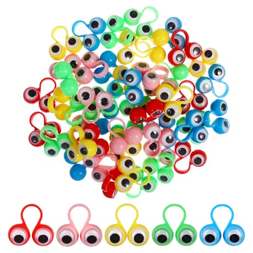 50 Stücke Eye fingerpuppe pädagogisches fingerspielzeug große Augen fingerring parteibevorzugung Spielzeug für Kinder (Gelegentliche Farbe) von Supvox