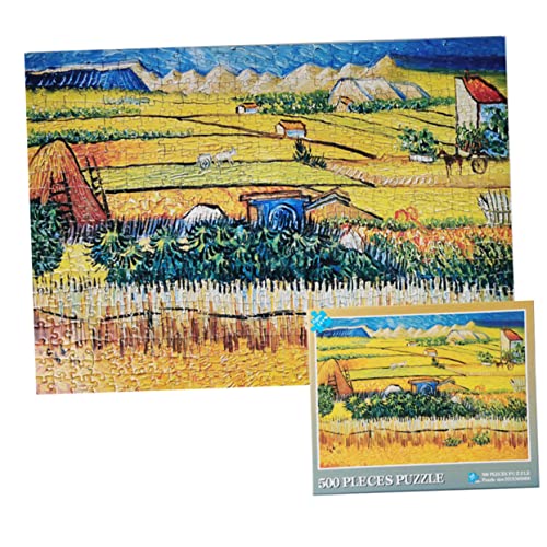 Supvox 500 Stück Teile Papier Puzzle Pädagogisches Jigsaw für Erwachsene mit Feld und Dorfmotiv für Frühes Lernen und Gemeinsames von Supvox