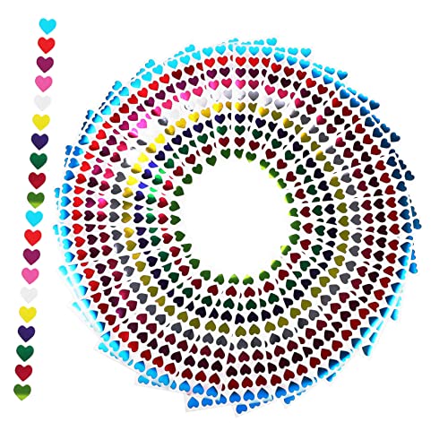 Supvox 50Blätter Herzform Aufkleber Selbstklebende Dekorative Sticker für Lehrer und Scrapbooking und Partys Belohnungsaufkleber für Kreative Projekte von Supvox