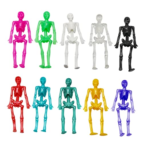 Supvox 50Stücke Dehnbares Skelettspielzeug Realistisches Schädel Skelett Für Halloween Dekoration Innen Und Außenbereich Für Themenpartys Und von Supvox