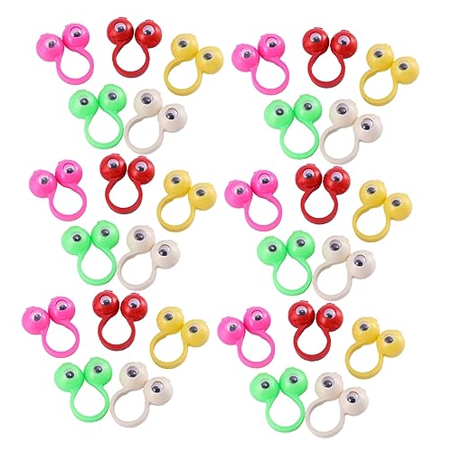 Supvox 50Stücke Lernspielzeug Fingerspielzeug mit Großen Augen Fingerpuppen Ringe für Kreative Spielstunden Zufällige Farben Pädagogisches für Party von Supvox