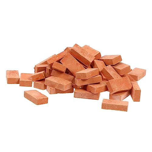 Supvox 50Stücke Ziegelsteine für Mikrolandschaften Dekoratives Zubehör für DIY Puppenhäuser und Gartenprojekte Kinderfreundlich Langlebig und Waschbar für Kreative von Supvox