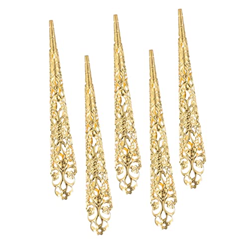 Supvox 5Stücke Fingernagelklauenringe Aus Dekorative Fingerspitzenkrallen Für Halloween Lange Goldene Fingerabdeckung Für Kostüm Und Party Dekoration von Supvox