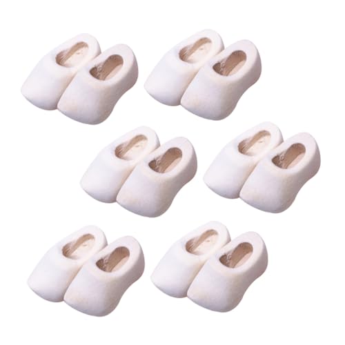 Supvox 6 Paare Miniatur Holzschuhe für Bastelprojekte Unfertige Mini Holzschuhe Mini Clogs für Puppenhaus Dekoration DIY Zubehör für Sammler und Kreative Displays von Supvox