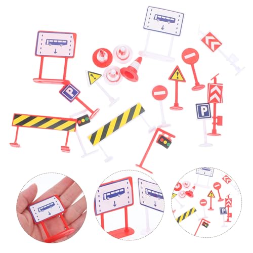 Supvox 6 Sätze Teiliges Verkehrsschilder für Kompakte Farbige Modell Schilder Pädagogisches Lernspielzeug für Verkehrsszenen Geeignet für Schule und Kreative Dekoration von Supvox