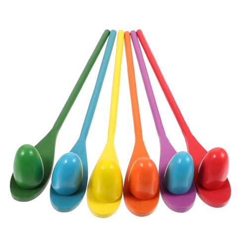 Supvox 6 Sets Kinderspielzeug Eierlaufspiel Eierbalancespiel Eierlauflöffel Eier Eierlöffelspiel Buntes Holz Supvox 6 Sets Kinderspielzeug Eierlaufspiel Eierbalancespiel Eierlauflöffel Eier Eierlöffelspiel Buntes Holz von Supvox