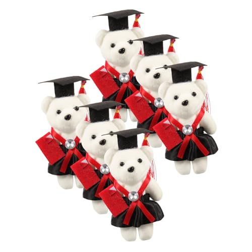 Supvox 6 Stück Doktorbär Bouquet Materialien Tragen Abschluss Absolventen Puppenfigur Bärengraduierung in Der Kappe Graduierungsbär in Mütze Desktop-Ornament Rot Schaum von Supvox