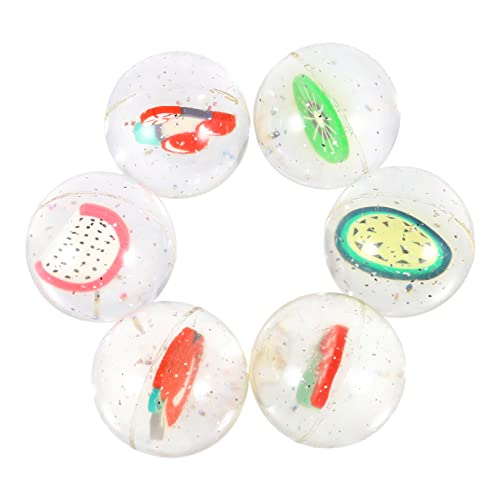 Supvox 6 Stück Flummi hühner weihnachst Hits Pool spielzeuge Indoor Pool- prallen Sprungball Fruchtiger Hüpfball fruchtige Hüpfbällchen Hüpfbauer Gummi von Supvox