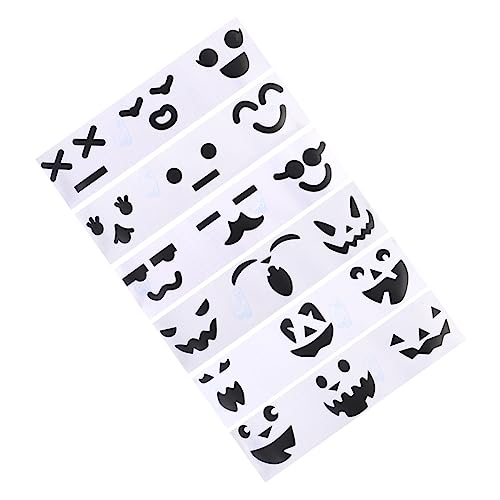 Supvox 6 Stück Halloween Kürbis Emoticon Sticker Umweltfreundliche Party Deko für Fenster Laternen und Wände Kreative Gruselige und Süße Designs für Halloween Party Zubehör von Supvox