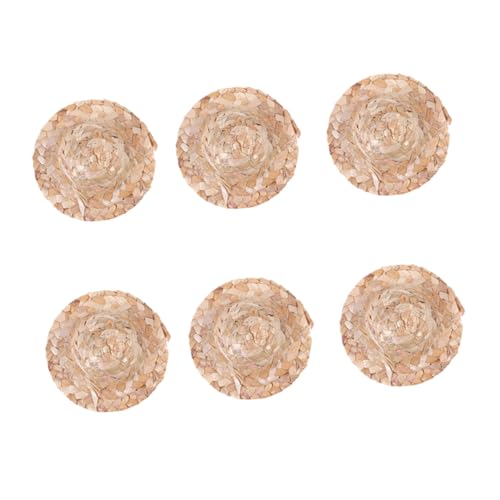 Supvox 6 Stück Handgefertigte Mini Strohhüte mit Breiter Krempe für Puppen DIY Basteln Sommermütze Puppenhut Dekoration für Kunsthandwerk Supvox 6 Stück Handgefertigte Mini Strohhüte mit Breiter Krempe für Puppen DIY Basteln Sommermütze Puppenhut Dekoration für Kunsthandwerk von Supvox