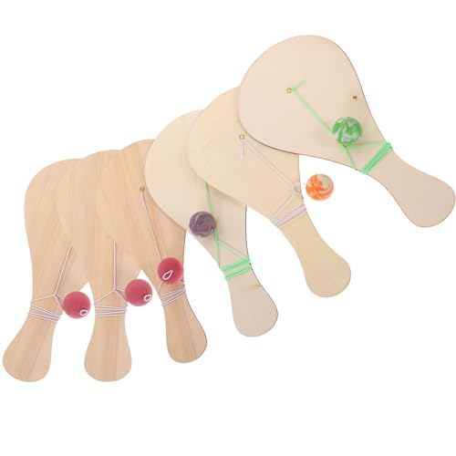 Supvox 6 Stück Holzschläger Ball Kinderspiele Schwimmbad Prallen Paddeln Paddelbälle Bälle Für Hölzern Beige Supvox 6 Stück Holzschläger Ball Kinderspiele Schwimmbad Prallen Paddeln Paddelbälle Bälle Für Hölzern Beige von Supvox
