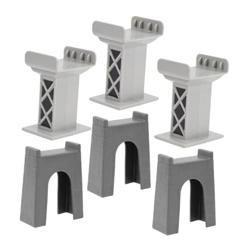 Supvox 6 Stück Kleine Eisenbahnschienen Spielzeugeisenbahn Zubehör Eisenbahnbrücke Eisenbahnschienen Stütze Brückenstütze Eisenbahnschienen Zubehör Grauer Kunststoff von Supvox