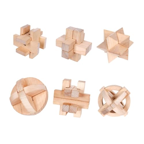Supvox 6 Stück Kongming Schlossspielzeug Puzzlematte Puzzlekleber Ineinandergreifendes Puzzle- Schlüsselspielzeug Zum Entwirren Spielspielzeug Freischalten Holz Supvox 6 Stück Kongming Schlossspielzeug Puzzlematte Puzzlekleber Ineinandergreifendes Puzzle- Schlüsselspielzeug Zum Entwirren Spielspielzeug Freischalten Holz von Supvox