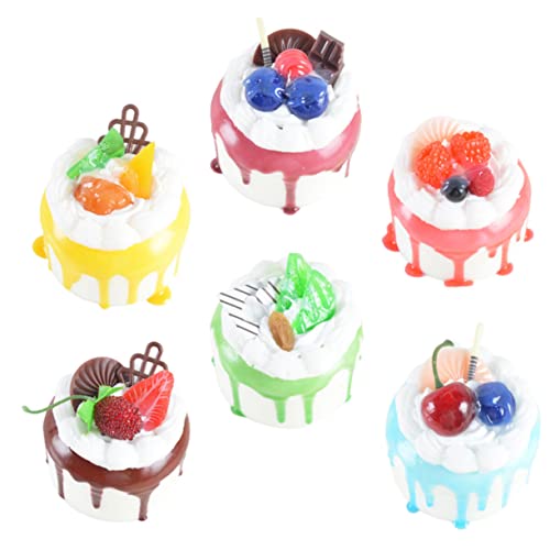 Supvox 6 Stück Kuchen-Modell Künstlicher Nachtisch Gefälschter Kuchen Simulierter Kuchen Spielzeugnahrung Gefälschter Nachtisch Kuchen Gefälschte Dessert-Foto-Requisite Pu von Supvox