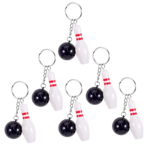 Supvox 6 Stück Mini Bowling Schlüsselanhänger Bunte Dekoration Anhänger für Taschen Rucksäcke Praktische Schlüsselringe als Geburtstagsmitgebsel und Bowling Fan Accessoires von Supvox