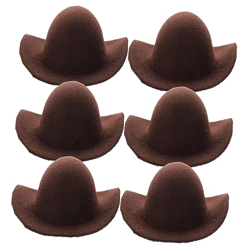 Supvox 6 Stück Mini Cowboy Hat Accessoires Minipuppenhüte Zum Basteln Mini-Hut Miniaturhut Puppe Verkleiden Sich Kostüm Mini-hüte Mini-puppenmütze Light Brown Stoff von Supvox