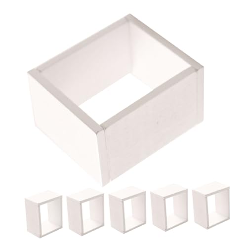 Supvox 6 Stück Mini-Gitterschrank Puppe Regal Lagerung Bausätze Gebäude holzschrank Miniaturmöbel Dekoration für Miniaturhäuser Wohnzimmer Kleiner Schrank Minischrank aus Holz Birke Weiß von Supvox
