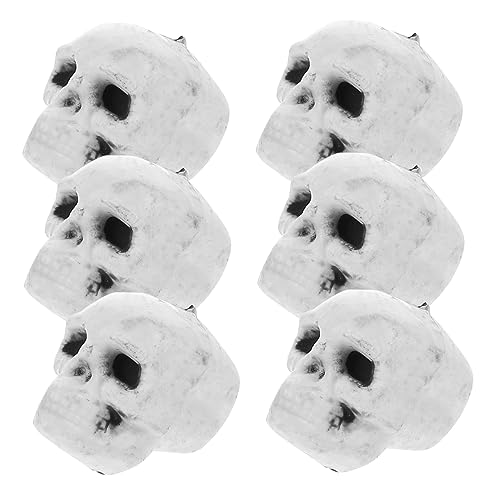 Supvox 6 Stück Mini Halloween Deko aus Realistische Schädel Modelle für Spukhaus Party und Fotorequisiten Leicht und Detailgetreu für Gruselige Halloween Dekoration von Supvox