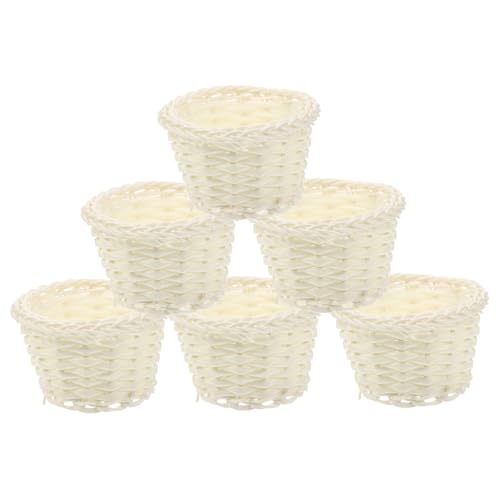 Supvox 6 Stück Mini-Küchenzubehör miniaturfiguren miniaturen Figuren Miniaturkörbe piknikkorb Gewebte Gemüse Picknick Weiden Obst Miniatur-Korbmodell Mini-Aufbewahrungskorb-Dekore pp von Supvox