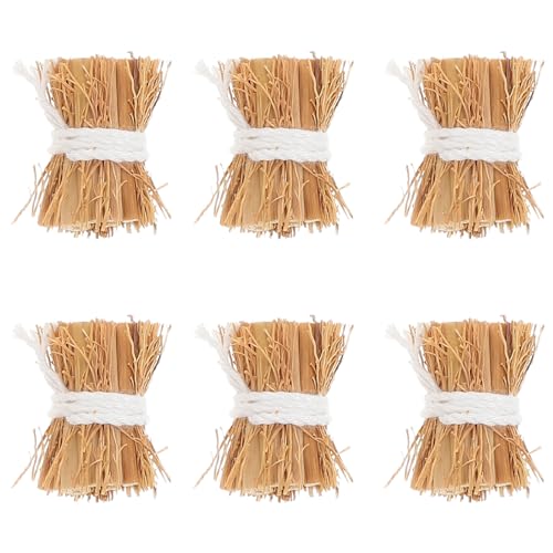 Supvox 6stücke Kleine Heuballen Für Miniaturgärten Miniatur Heuhaufen Dekoration Für Puppenhaus Zubehör Kunstheu Für Basteln Und Tischdeko Winzige Heuballen Zur Dekoration von Supvox