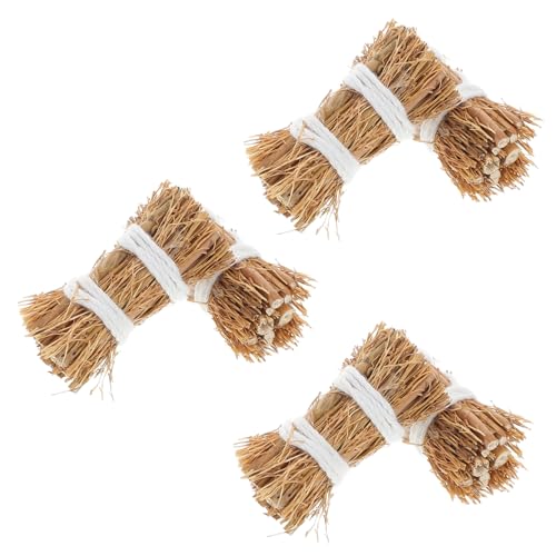Supvox 6 Stück Miniatur -Gras -brennholz -stapelmodell Miniballen Heu Miniatur-heuhaufen-Figur Kleine Heuballen Mini-heuballen-Dekoration Für Den Tisch Miniatur-kunstheu Light Brown von Supvox