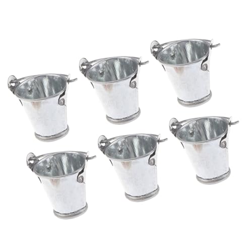 Supvox 6 Stück Modell mit silbernem Eimer drinnen künstlich Miniatur für kinderspielzeug Geburtstagsgeschenke Toys for Mini-Eimer kleine Eimerfigur Metall Silver Supvox 6 Stück Modell mit silbernem Eimer drinnen künstlich Miniatur für kinderspielzeug Geburtstagsgeschenke Toys for Mini-Eimer kleine Eimerfigur Metall Silver von Supvox