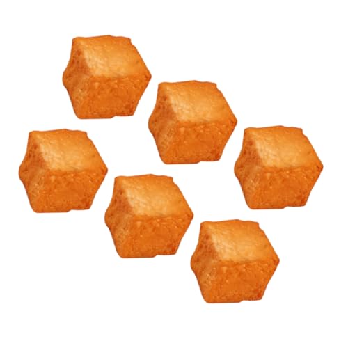 Supvox 6 Stück Party-Requisite Gefälscht Deko Tofu Lebensmittelmodell Künstliche Nahrung Restaurantpropie PVC Orange von Supvox