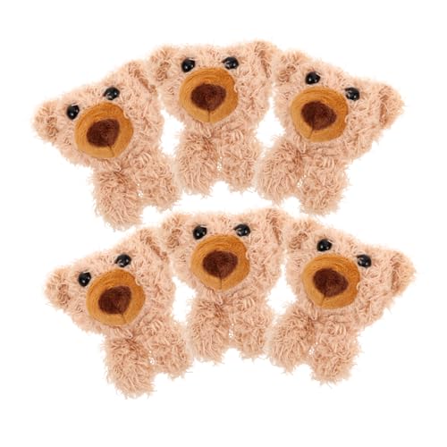 Supvox 6 Stück Plüschtier DIY -Handwerk Nähzubehör kleine Bärenmodelle DIY-Dekore Plüsch-Accessoire Bärenschmuck Nettes Bären -Zeug dekorativer Plüschbär Bekleidungsdekorationen Khaki von Supvox