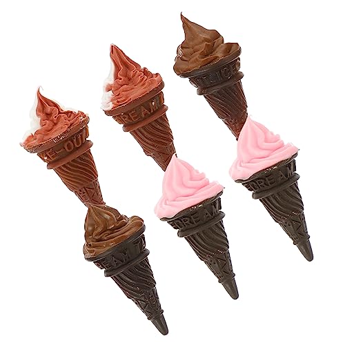 Supvox 6 Stücke Mini Eistüten Harz Puppe Dekorative Mini Zubehör Kawaii Tiny Für Mädchen von Supvox