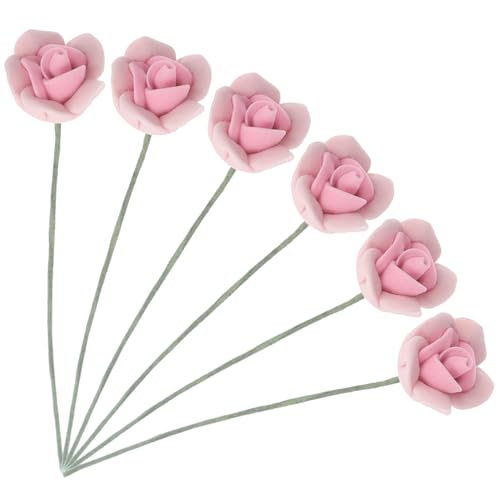 Supvox 6 Stück Puppenhausblumen Kunstblumen Kunstrosen Miniatur Gartenblumen Kleiner Blumenstrauß Kleine Blumenstraußdekoration Künstliche Blumen Rosen Picks Kunstblumen Picks von Supvox