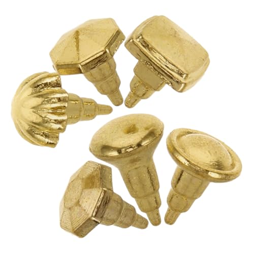 Supvox 6 Stück Puppenhausgriff Mini Möbel Puppenhaustür Puppenhauszubehör Möbel Puppenhausmöbel Mini Miniaturmöbel Miniatur Dinge Goldenes Metall von Supvox