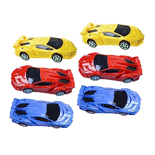 Supvox 6 Stück REIBUNGSAUTO Kinderautospielzeug Trägheitsfahrzeug Rennen Auto puppenwagen Auto für Kleinkinder schieben träge kleine Fahrzeuge Plastik von Supvox
