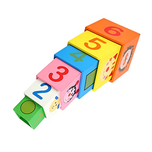Supvox 6 Stück Schicht Auf Schicht Spielzeugbausteine Stapelblöcke Kinderzimmerbedarf Nist Und Stapelblöcke Interaktives Eltern Kind Nistblöcke Kindergeschenk Aus Holz von Supvox