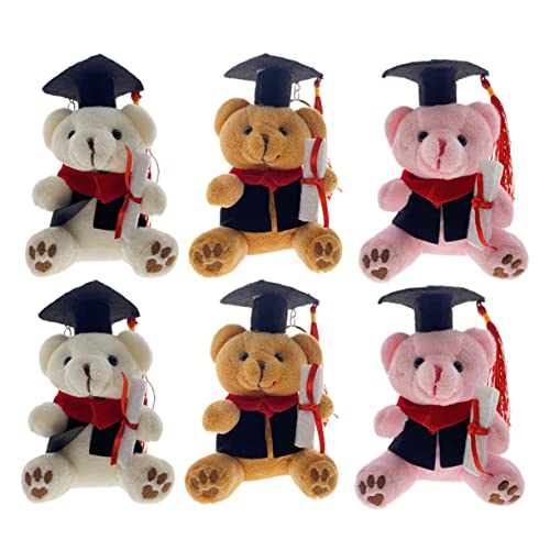 Supvox 6 Stücke Graduierung Bär Schlüsselanhänger Plüsch Spielzeug Niedliche Plushies Für Mädchen Personalisierte Schlüsselring Kuscheltiere von Supvox