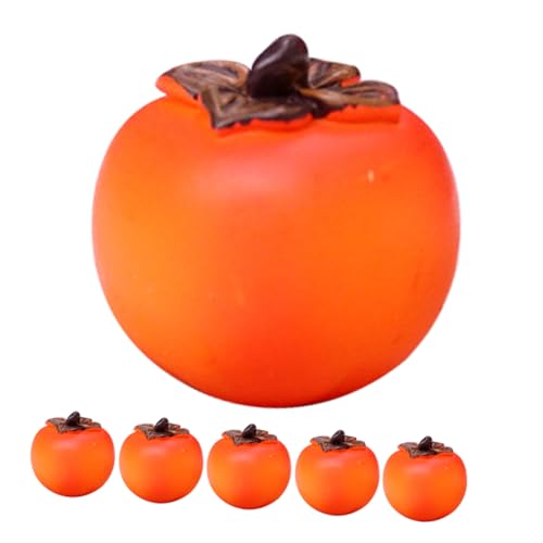 Supvox 6 Stück Simuliertes Persimon -Essensspiel Fruchtmodell Prop falsche Früchte Modell mit dekorativen Früchten im Supermarkt Nachahmung von Früchten Harz Orange von Supvox