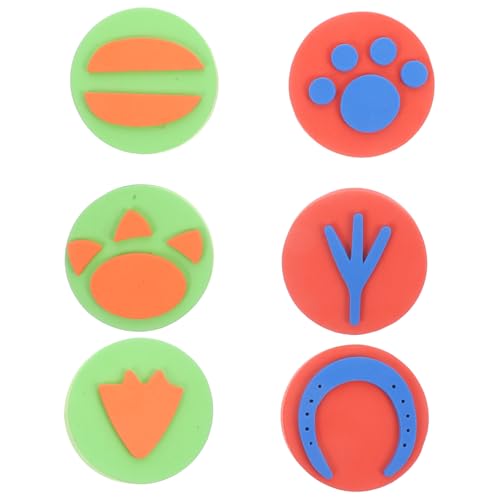 Supvox 6 Stück Stempel Tierfußabdruck Eva-Material Handstempel Jungen Und Mädchen Zeichensiegel Zum Malen Spielzeug Frühes Lernen Zufällig von Supvox