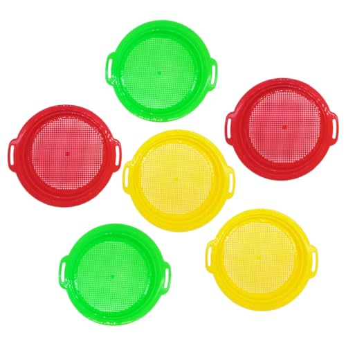 Supvox 6 Stück Strandsieb Kleiner Strandsandsieb Sandsiebpfanne Outdoor Sandkasten Für Kleine Sandsiebe Sandschieber Strandsandentferner Strandwerkzeuge Sandspielzeug von Supvox