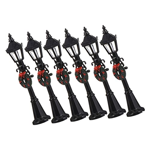 Supvox 6 Stück Straßenlaternen Modell Miniaturen Dorf Miniatur Straßenlaterne Requisite Weihnachtslaternenpfähle Mini Lampe Für Dorfhäuser Dekoration Weihnachtsschmuck von Supvox